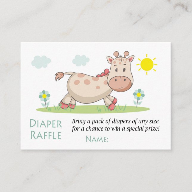 Giraffe Diaper Raffle Tickets (Vorderseite)