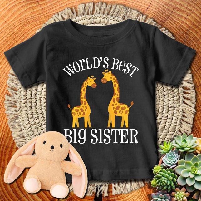 Giraffe 🦒 die beste große Schwester | WHTXT Baby T-shirt (Von Creator hochgeladen)