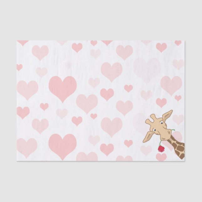 Giraffe, die eine Rose hält Seidenpapier (Vorderseite)