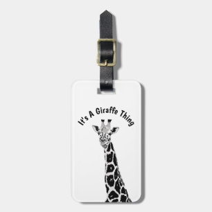 Giraffe-Ding Schwarz Weiß Grau Digitale Kunst Gepäckanhänger
