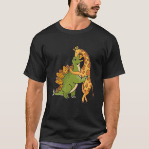 Giraffe Dinosaur Hug Liebe Dino Animals Safari Hal T-Shirt