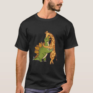 Giraffe Dinosaur Hug Liebe Dino Animals Safari Hal T-Shirt