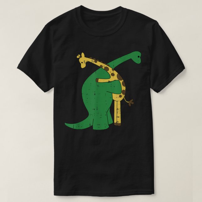 Giraffe Dinosaur Hug Liebe Dino Animals Safari Hal T-Shirt (Design vorne)