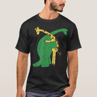 Giraffe Dinosaur Hug Liebe Dino Animals Safari Hal T-Shirt