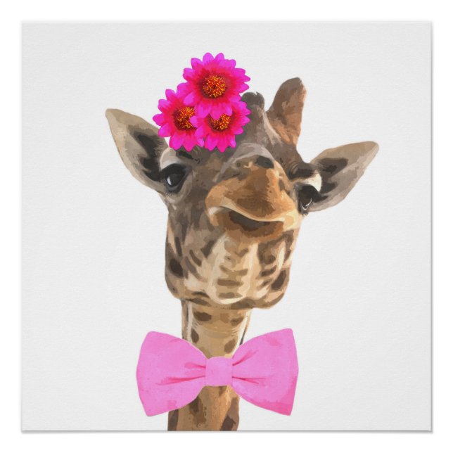 Giraffe-Dschungle-Afrikanisches Wildtiertier-Kinde Poster (Vorderseite)