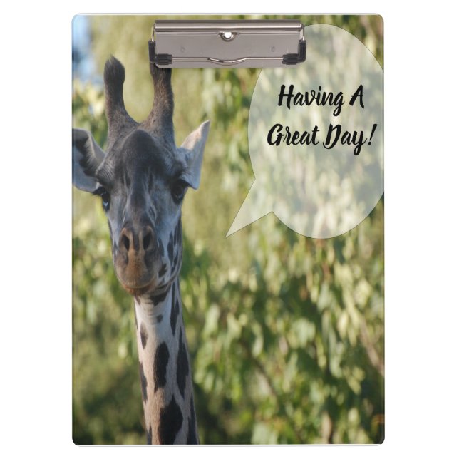 Giraffe-Dusche Klemmbrett (Vorderseite)