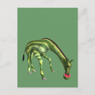 Giraffe Eating Watermelon Postkarte