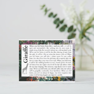 Giraffe - Ein Gedicht über die Genesung Postkarte