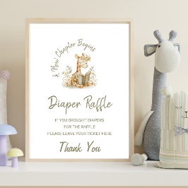 Giraffe Ein neues Kapitel beginnt mit dem Diaper R Poster