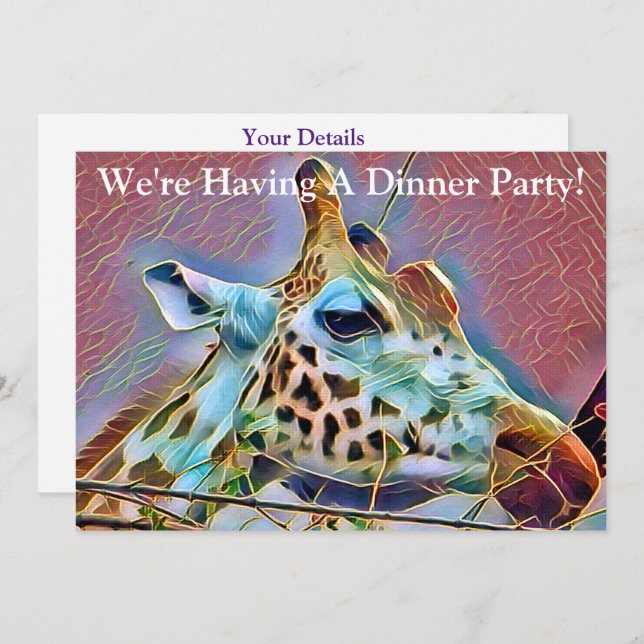 GIRAFFE EINLADUNG (Vorne/Hinten)