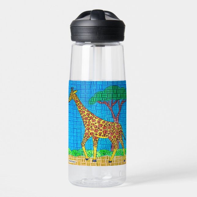 Giraffe (einzeln) - Wasserflasche Trinkflasche (Vorne)