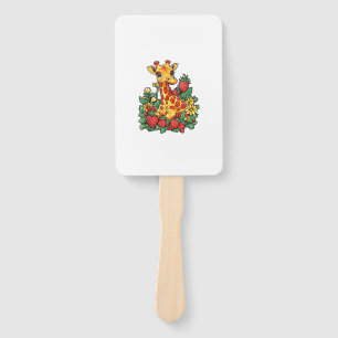 Giraffe Erdbeeren und Blume Grafische Niedliche Gi Fächer