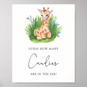 Giraffe - Errate wie viele Süßigkeiten Poster