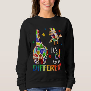 Giraffe Es ist ok anders zu sein Autismus-Bewussts Sweatshirt