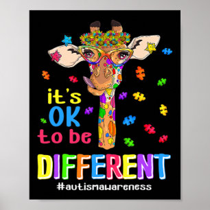 Giraffe Es ist okay, anders zu sein Autismus-Bewus Poster