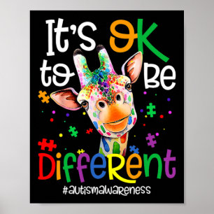Giraffe Es ist okay, anders zu sein Autismus-Bewus Poster