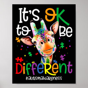 Giraffe Es ist okay, anders zu sein Autismus-Bewus Poster
