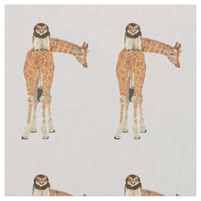 Giraffe & Eulenstoff Stoff (Nahaufnahme)