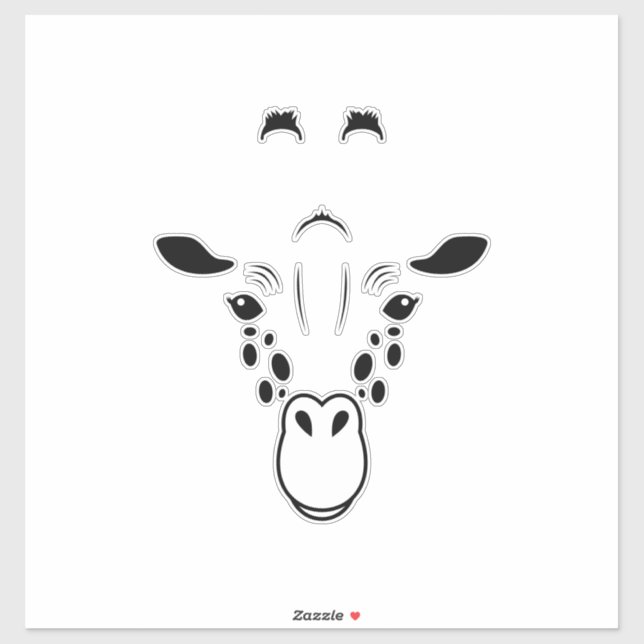 Giraffe Face Silhouette Aufkleber (Blatt)