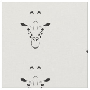 Giraffe Face Silhouette Stoff
