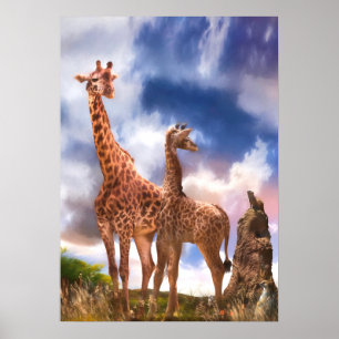 Giraffe Familie MOMMY WAR ICH JEMALS SO KLEIN? Poster