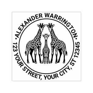 Giraffe Family Baby Giraffe Name Rücksendeadresse Permastempel