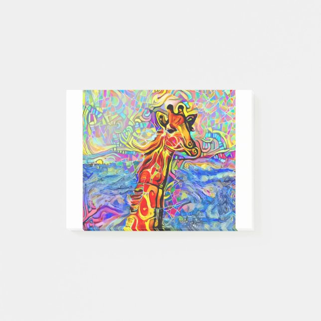 Giraffe Fantasy Post-it Klebezettel (Vorderseite)
