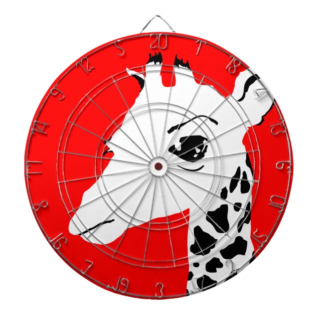 Giraffe (Farbe anpassbar) Dartscheibe (vorne)