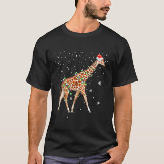 Giraffe Farblichter Funny Giraffe Weihnachtsmannmü T-Shirt