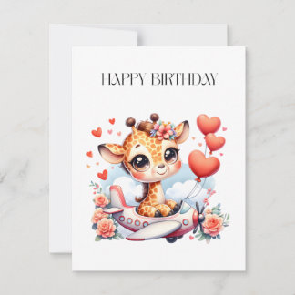 Giraffe Flugzeug Geburtstag Einladung