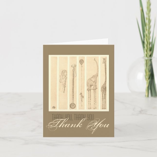 Giraffe "Follow the Leader" Vielen Dank Dankeskarte (Vorderseite)