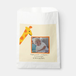 Giraffe Foto Boys 1. Geburtstag Einladung Geschenktütchen