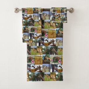Giraffe Foto Collage Badhandtuch Set