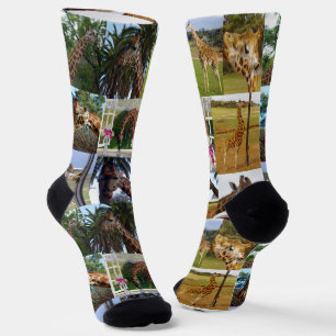 Giraffe FotoCollage, Crew Socken