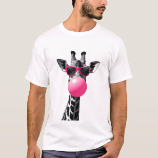 Giraffe Frauen Giraffe Gesicht mit Sonnenbrille Wi T-Shirt