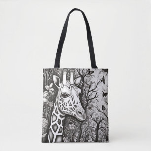 Giraffe Friedlich Nature Prairie Sketch Zeichnend