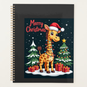 Giraffe Frohe Weihnachten Baum Beleuchtung Santa G Planer