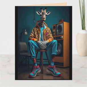 GIRAFFE FUNKYER BRUDER GRUßKARTE KARTE