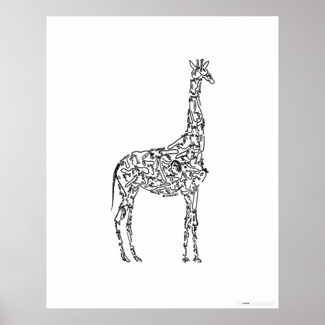 GIRAFFE - FUNNY TIERPOSTER POSTER (Vorne)