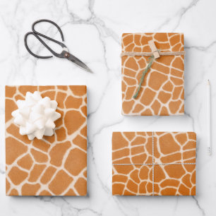 Giraffe Fur Gepunktete realistische Wildtierdrucke Geschenkpapier Set
