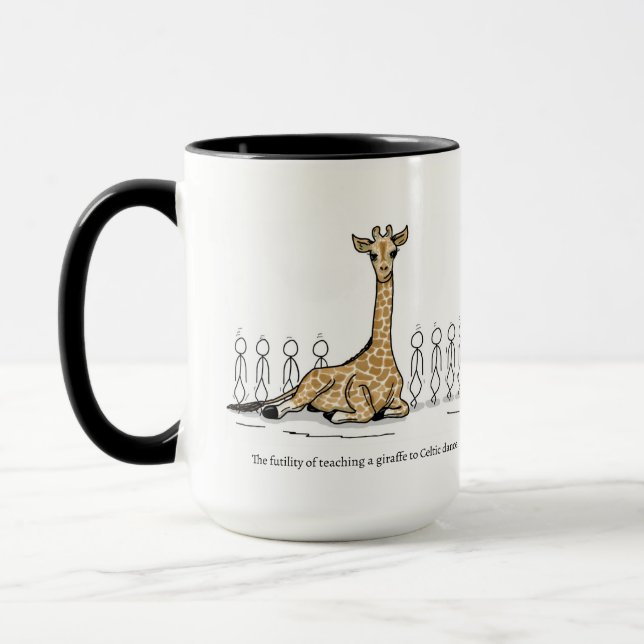Giraffe für keltischen Tanz 15oz Tasse lehren (Links)