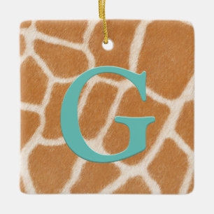 Giraffe für Personalisierte Monogramm- und Nachric Keramikornament