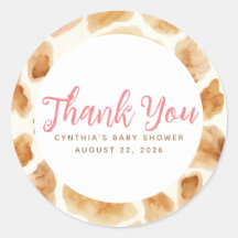 Giraffe Fur Print Niedlich Pink Brown Vielen Dank