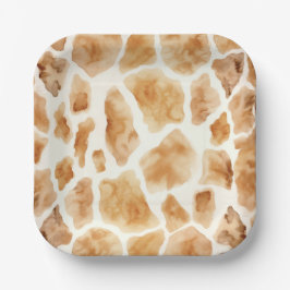 Giraffe Fur Print Pattern Modernes Safari Party Pappteller