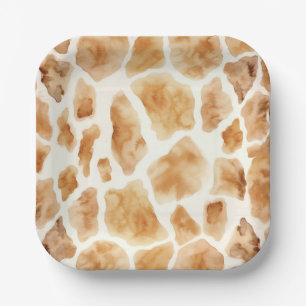 Giraffe Fur Print Pattern Modernes Safari Party Pappteller