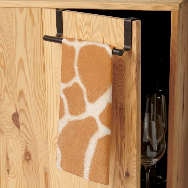 Giraffe Fur realistische Exotic Animal Print Luxus Geschirrtuch (Drittel gefaltet)