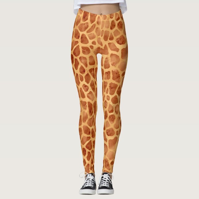 Giraffe für Wasserfarben Print Leggings (Vorderseite)
