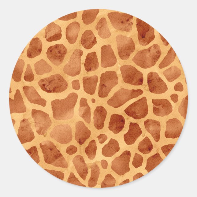 Giraffe für Wasserfarben Print Runder Aufkleber (Vorderseite)