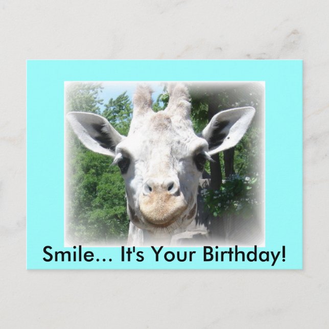 Giraffe Geburtstags-Postkarte Postkarte (Vorderseite)