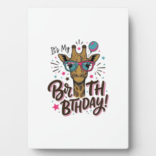Giraffe-Geburtstags-Shirt mit Vintage-Gravur_1 Fotoplatte